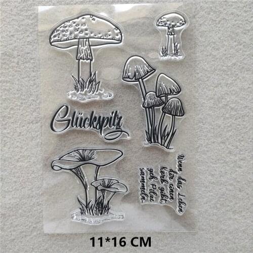 2020 Mushroom Clear Stamps DIY Scrapbooking Craft Supplies Silicone Seal Custom Photo Album Transparent Stamp for Stamping