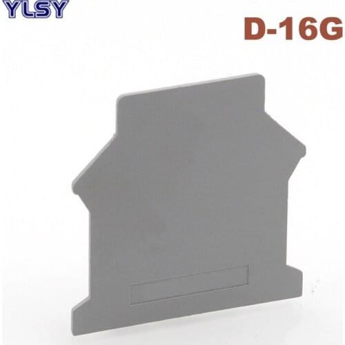 50Pcs Terminals End Plate D-16G Din Rail Screw Terminal Blocks UK-16N Baffle Side Safety Separator Sealing Cap