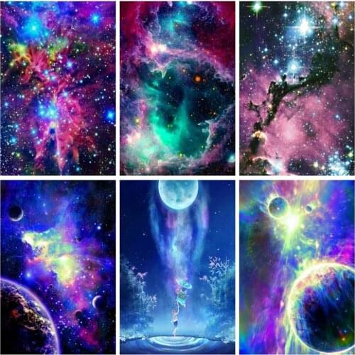 5D DIY Diamond Painting Kits Starry Sky Landscape Full Round With AB Drill Rhinestone Embroidery Home Decoration Unique Gift Art