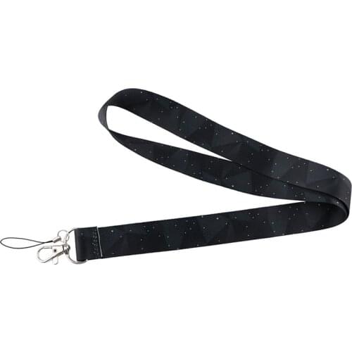 Diamond Night Sky Stars Cartoon Keychain Lanyards Id Badge Holder ID Card Pass Mobile Phone USB Badge Holder Key Strap 1PCS