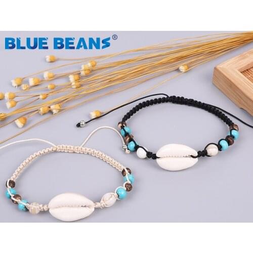 Natural Stone Shell Starfish Bracelets for women Braided Adjustable Rope Chain bead Bracelet Handmade Beach couple Jewelry