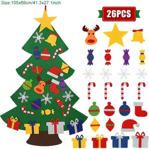 Kids DIY Felt Christmas Tree Decoration for Home New Year Gifts Ornaments Santa Claus Xmas