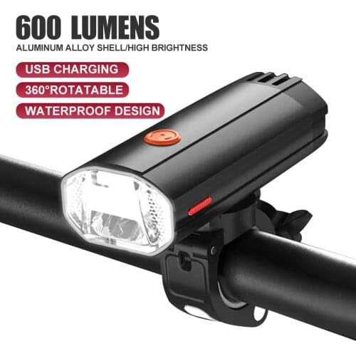 PCycling Bicycle Light MTB Road Bike Front Light 600 Lumens Torch Flashlight USB Charge Aluminum Alloy XPG LED Cycling Light