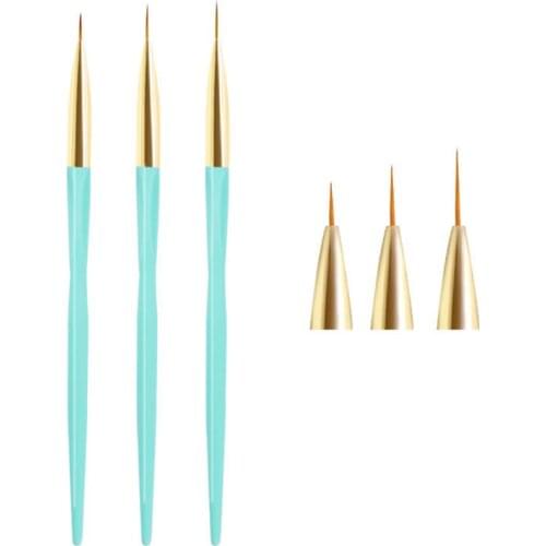 Nail Art Brush Line Painting Drawing Flower Pen Gel UV Polish Marble Pattern Handle Manicure Tools 3Pcs/Set 6/9/11mm