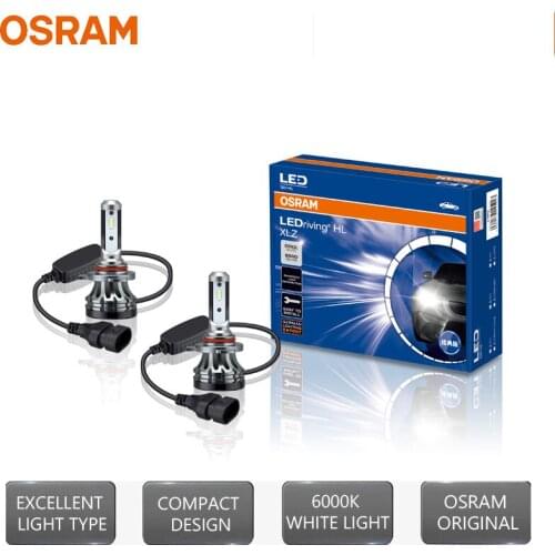 OSRAM LED HIR2 XLZ CLASSIC Super Bright Headlight Cool White Car Bulb Light 12V 18W 6000K Mini Auto Light +120% Brightness(2Pcs)