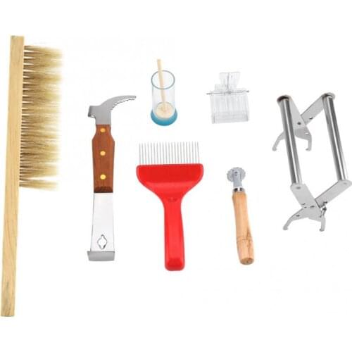 Mating Box 7Pcs A Set of Beekeeping Equipment Kit Bee Brush Uncapping Fork Beekeeper Tools bees