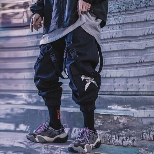 Multifunctional function battle trousers pants pocket women/Mens clothes Harajuku Cargo Pants Jogger Ribbon oversized Harlan