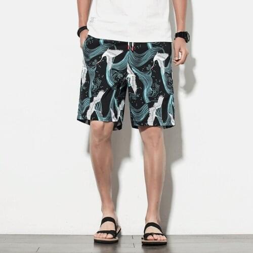 Board Shorts Kimono Pants Streetwear Summer Shorts Men 2020 New Linen Casual Mens Shorts Beach Short Chinese Pants Man FF2741