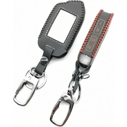 New Styles 2-Way Leather Key Case Cover For Sher-khan Mobicar A Mobicar B Safety In Two Senses Car Alarm System Russian Version