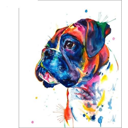 New 5D DIY squareround Diamond Painting color boxer dog Cross Stitch Diamond Embroidery Pattern Rhinestone decoration home