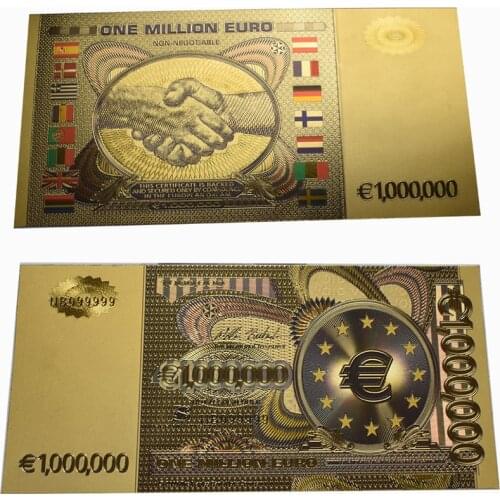 One Million Colored Euro Banknote Fake Money Gold Foil Banknote Funny Gift