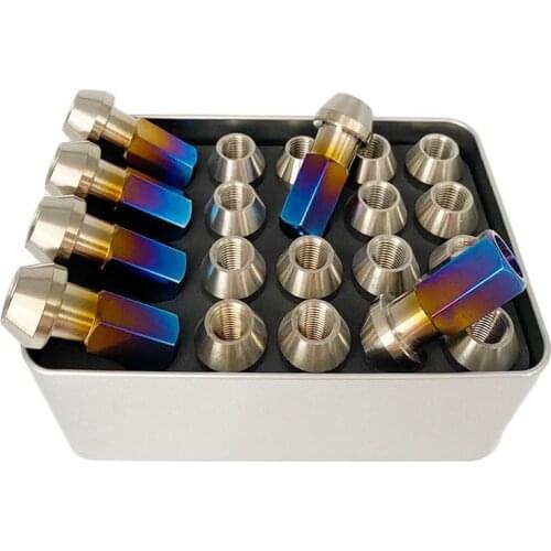 Factory direct selling GR5 Titanium alloy automobile hub nut colorful titanium wheel lug nuts factory price