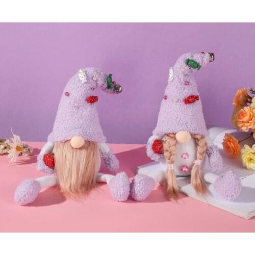 The Christmas Purple Faceless Old Man Christmas Doll Gift Pack Faceless Elderly Christmas Family Decoration Toy for Children