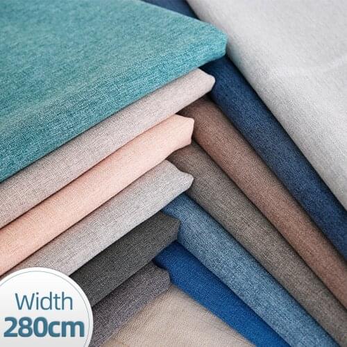Width 280cm Cotton Linen Upholstery Fabric Curtain Material Wholesale Cushion Table Runner Customization