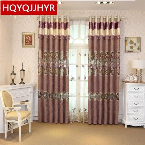 High quality custom European luxury Blackout curtains for Living Room Windows classic silver gray curtains for Bedroom/Kitchen