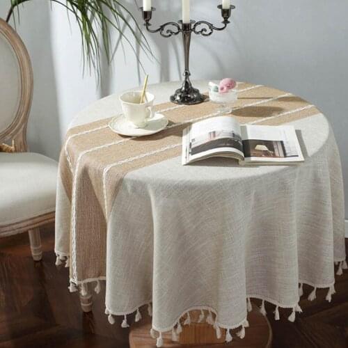 Modern Simple Cotton And Linen Round Tablecloth Nordic INS Style Coffee Table Coffee Table Birthday Party Tablecloth Decoration