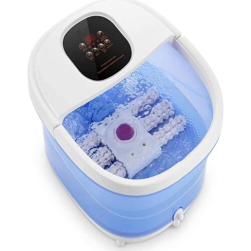 Foot Spa Bath Heated Massager with Fast Heating, Bubbles, Vibration, Pedicure Grinding Stone, Time & Temperature Adjustable,Feet