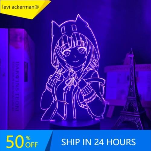 Danganronpa Chiaki Nanami Led Night Light Lamp for Bedroom Decor Kids Gift Danganronpa Acrylic 3d Lamp Chiaki Nanami