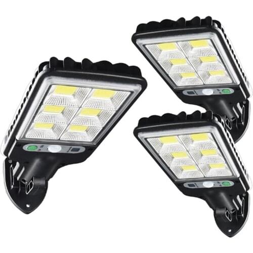 GTBL 3Pack 72COB Solar Powered Street Wall Lights PIR Motion Sensor Dimmable Lamp Garden Outdoor IP65 Night Street Light