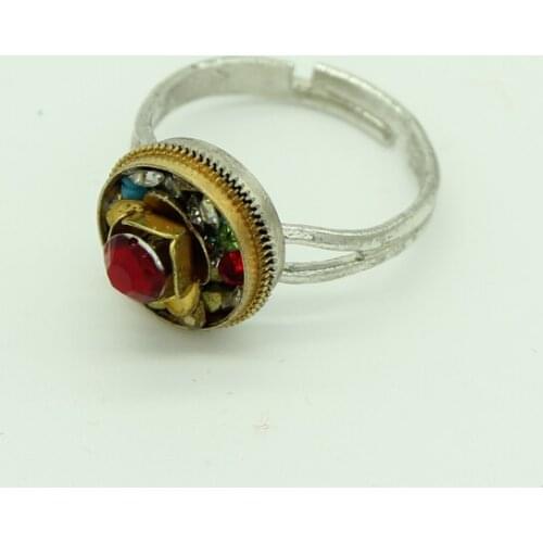 Unique Vintage Watch Parts Crystal Rings Handmade Adjustable Ring Jewelry