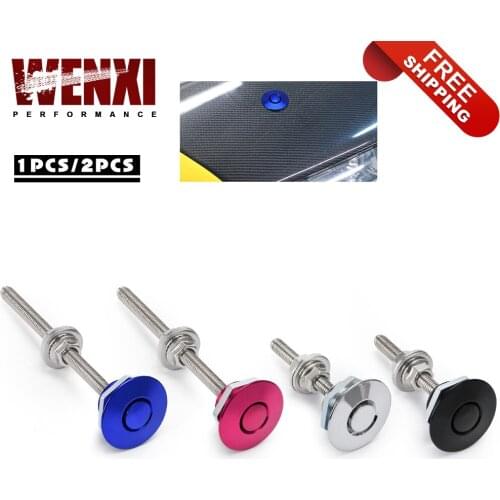 Universal 32mm/1.25" Push Button Billet Hood Pins Lock Clip Kit Engine Bonnets Lock Aluminum Car Quick Latch WX-HPL04/05