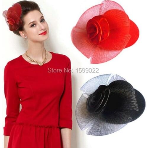 5pcs/lot Vintage Red Hairpins for Girls Stage Show Party Ladies Hat Accessories Fascinator for Women Girls Hair Prom Headpieces