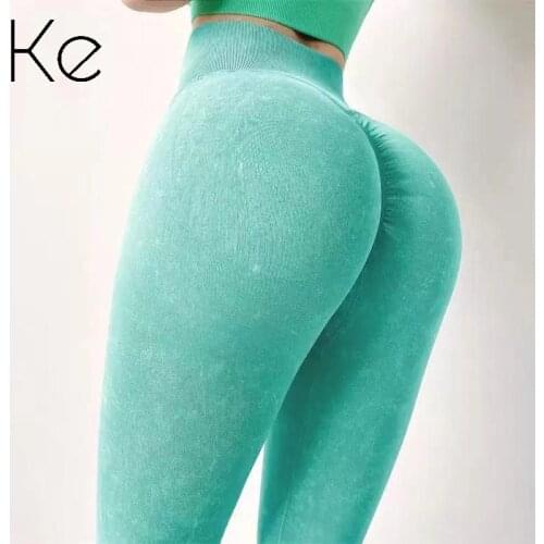 KE fitness pants womens stretch tight-fitting high-waist hip-lifting sports running quick-drying yoga pants outer wear
