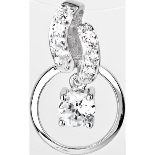 925 Sterling Silver Pendant Sweet Charming Crystal CZ Round Necklaces Pendant Jewelry For Women Wholesale Clearance GND0399