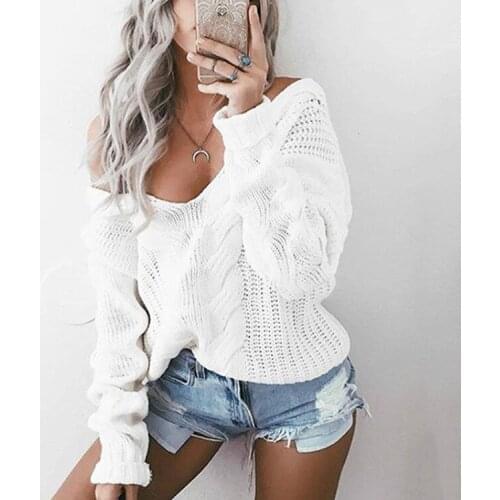 New Sweater Pullover 2019 v-neck Solid Color Autumn And Winter Europe Warm Loose Hooded Clothes Women Vestidos MMY76068