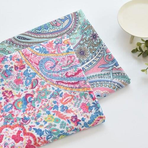 1meterColorful Phoenix Tail flower fabric for Childrens skirt dress DIY Summer clothes bag handwork fabric art XMT