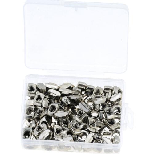 100pcs/set M5 T-nut Sliding T Nut Hammer Drop In Nut Fasten Connector for 2020 Aluminum Extrusion Profile