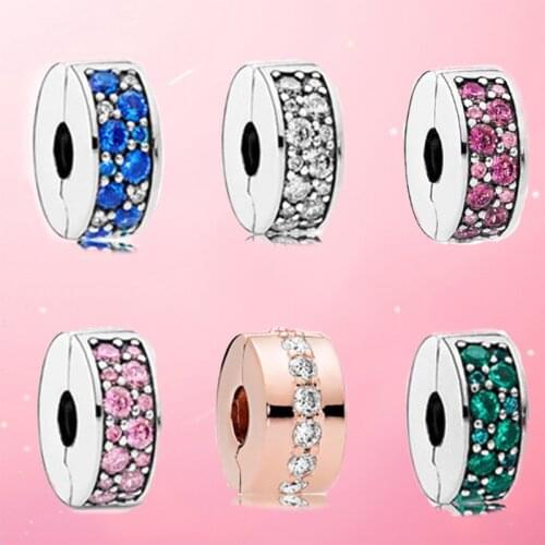 2Pcs/Lot Securing clip Positioning button Charm Beads DIY Mens and Womens Bracelets Bangles Gifts Brand Jewelry Accessories