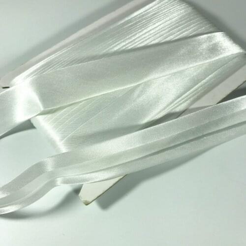 25mts per card 1 inch(25mm) White Color Polyester Satin Bias Binding Tape Ribbon For DIY Garment Sewing And Trimming