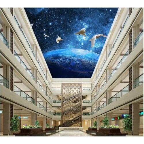 3d customized wallpaper Home Decoration 3D Sky Pigeon Ceiling Fresco 3d ceiling murals wallpaper