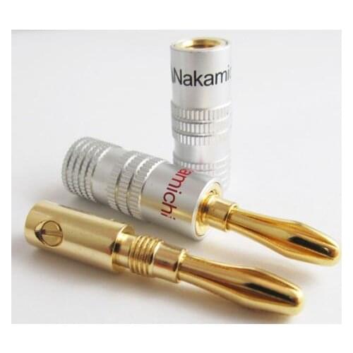 24K Gold Nakamichi Speaker banana plug Audio Jack connector adapter