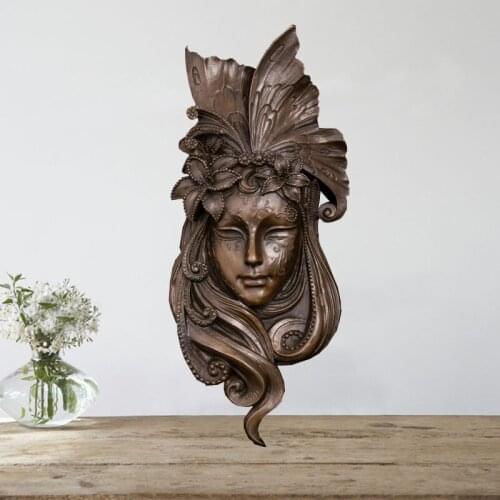 Home decoration bronze sculpture statue face wall art statue sculpture for sale
