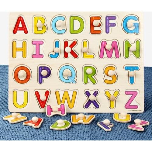 ESUN 30cm Baby Toys Montessori Wooden Puzzle Hand Grab Board Educational Wood Puzzles for Kids Cartoon Animal Vehicle Child Gift