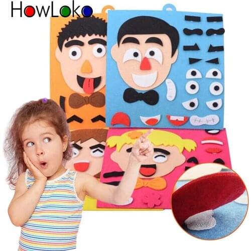 Kid Montessori Toys Felt Finger Numbers Emotion Change Toy Early Learning for Toddlers Intelligence Develop