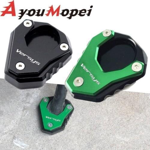 For Kawasaki Versys650 VERSYS 650 Accessories Side Stand Enlarge Plate Kickstand Extension 2010-2021 2012 2017 2019 2020 2021