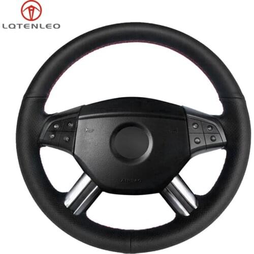 Black PU Artificial Leather Car Steering Wheel Cover For Mercedes-Benz W164 M-Class ML350 ML500 X164 GL-Class GL450 2005-2009