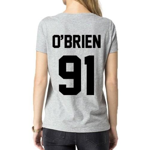 Dylan O'Brien T Shirt O'BRIEN 91 Print on Side Back T Shirt Fashion Women Men Casual Cotton Funny Tee Shirts Top Apparel