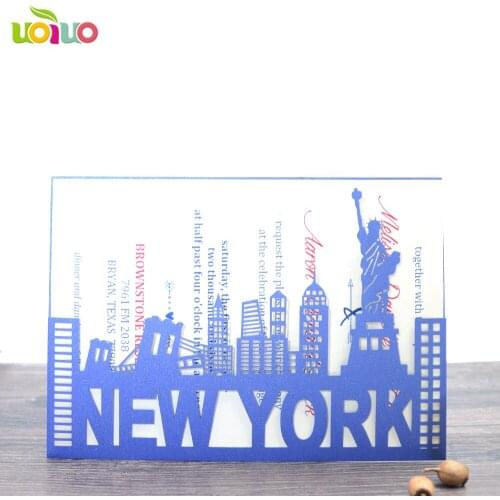 Elegant Shimmer New Nork theme Wedding Invitation Card Laser Cut meeting party wedding invitation card