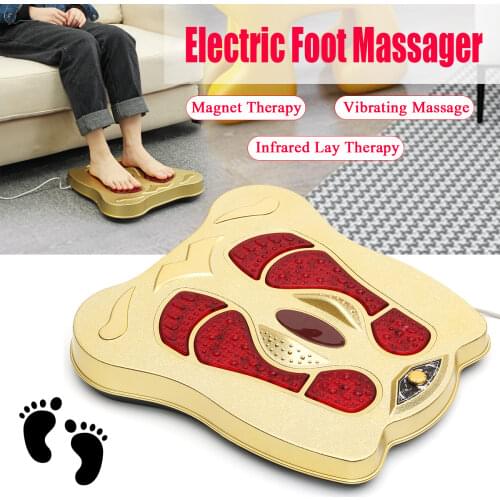 EU 220V Electric Foot Massager Infared Heated Vibration Shiatsu Reflexology Feet Massage Sole Leg Spa Relieve Fatigue Machine
