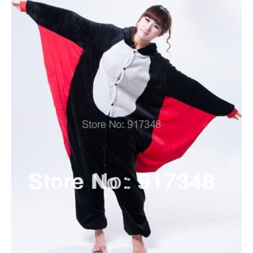Cartoon Animal Bat Unisex Adult Flannel Onesies Onesie Pajamas Jumpsuit Hoodies Sleepwear For Adults for Halloween