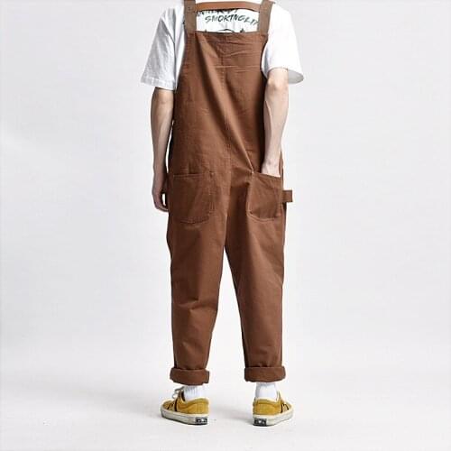 2021 New Japan Harajuku Streetwear Hip Hop Jumpsuit Bib Trousers Overalls Men Women Couple Loose Casual Wide Leg Cargo Pants