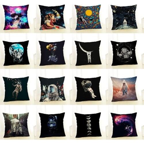 The Astronauts Colorful Cushion Cover Throw Pillow Case for Home Chair Sofa Decoration Square Pillowcases