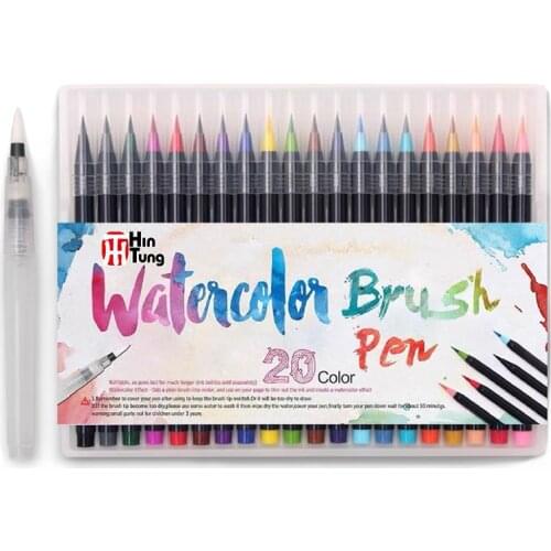 Watercolor Markers Set For Drawing Felt-Tip Pens Set For Children Water Coloring Brush Pen Lettering Art Supplies Multi Colors