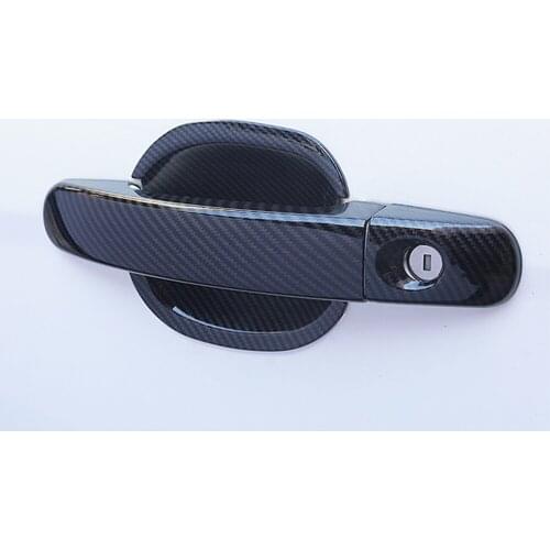 For Ford Focus 2005 2006-2018 Carbon Fiber Printed Side Door Handle Cover Bowl Cup Cavity Cover Moulding Trim Frame Bezel