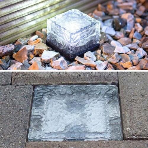 NEW LED Underground Lamp Deck Light White Solar Garden Light Brick Ice Cube Path Recessed led floor light Free Shipping