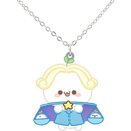 Cute Cartoon Q 12 Horoscope Zodiac Sign Resin Necklaces For Girls Party Art Decoration Gifts Statement Chain Collar Jewelry